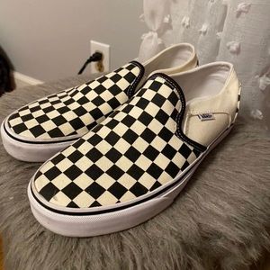 Checkered Vans Slip Ons